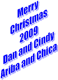 Merry 
Christmas
2009
Dan and Cindy
Ariba and Chica